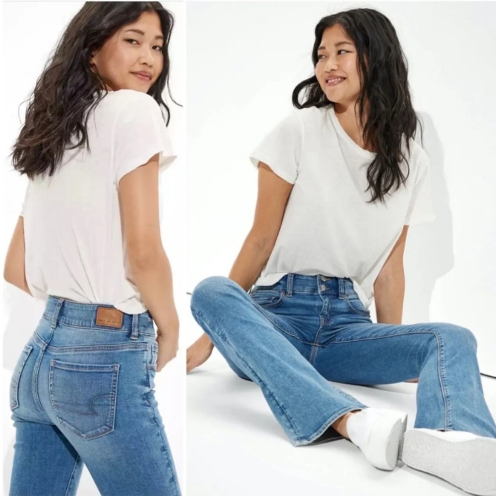 American Eagle AEO Stretch Artist Distressed Ripped Busted Knee Jeans 4